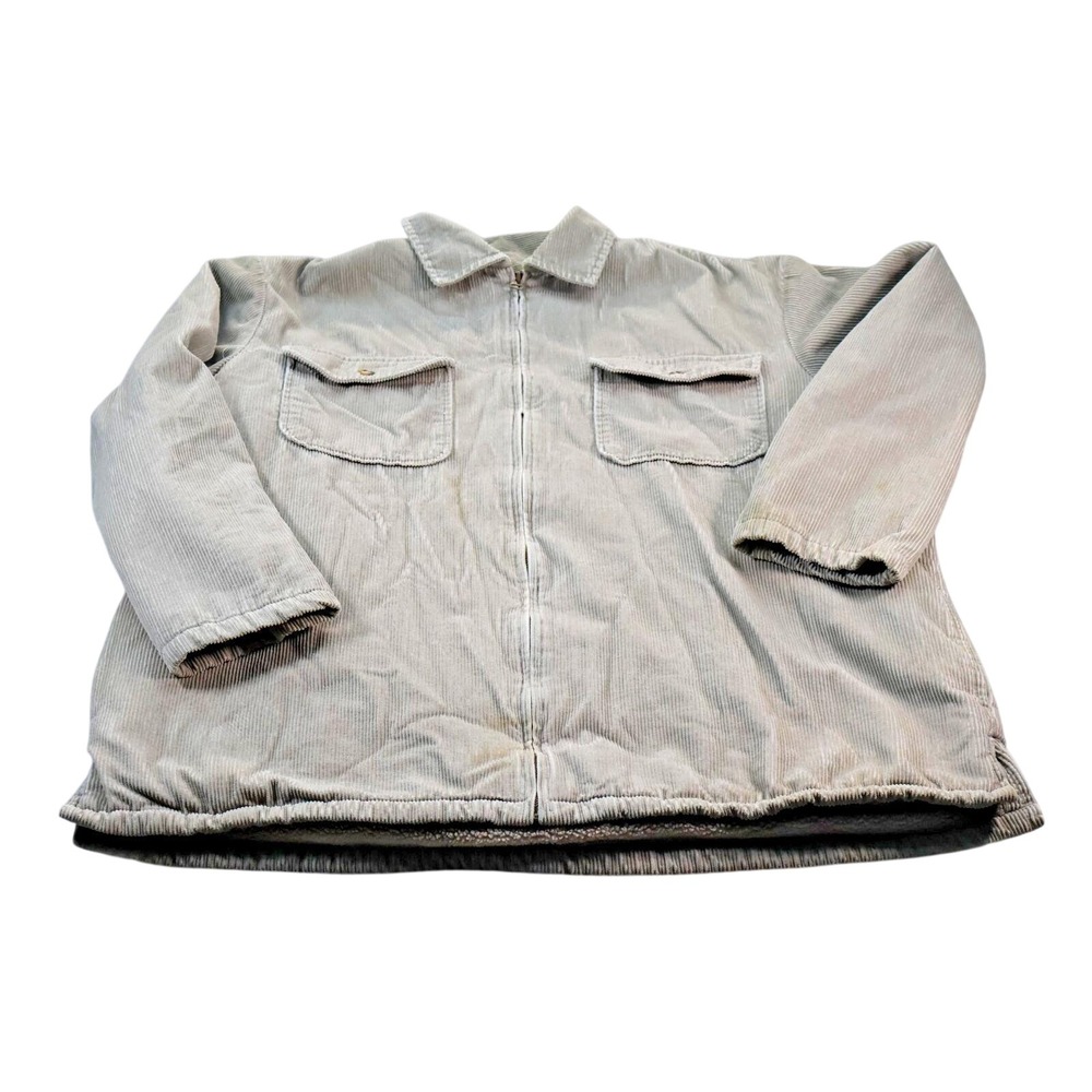 High Sierra Jacket Mens 2XL Beige Corduroy Sherpa Lined Parka Warm Coat‎